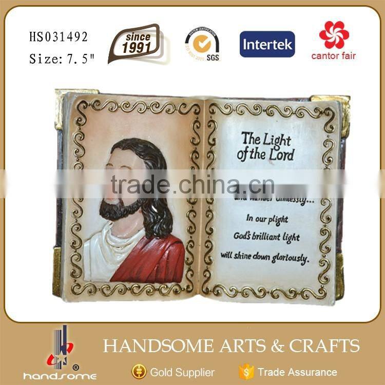 7.5 Inch Resin Handmade Catholic Book Decoration Religious Jesus Statue