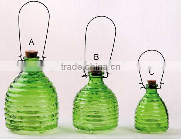 Hanging and Colored Glass bee catcher / wasp trap
