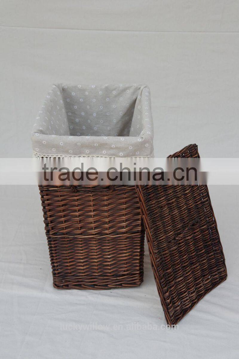 genuine natural square wicker laundry basket with lids
