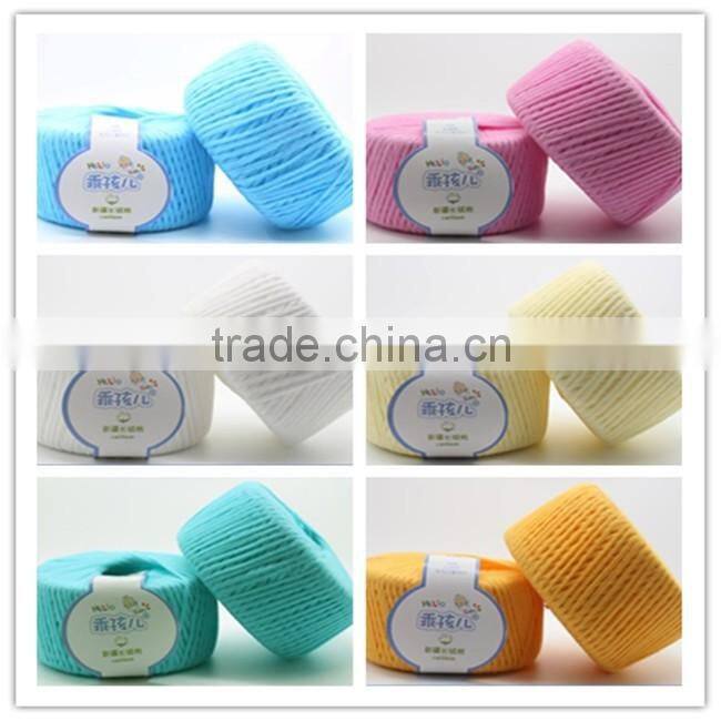 100% Combed cotton yarn colorful hand knitting yarn for baby wear