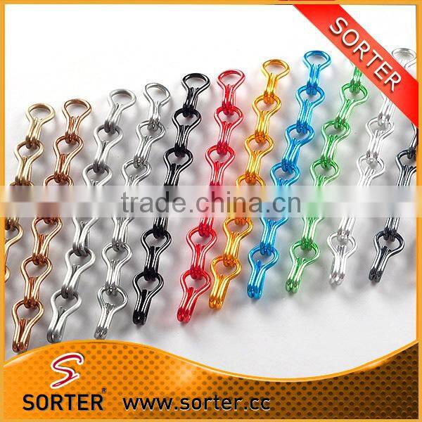 Functional 100% Anodized Colored Aluminum Double Hook Link Chain