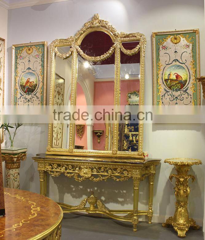 Made in China Foshan factory baroque furniture console gold