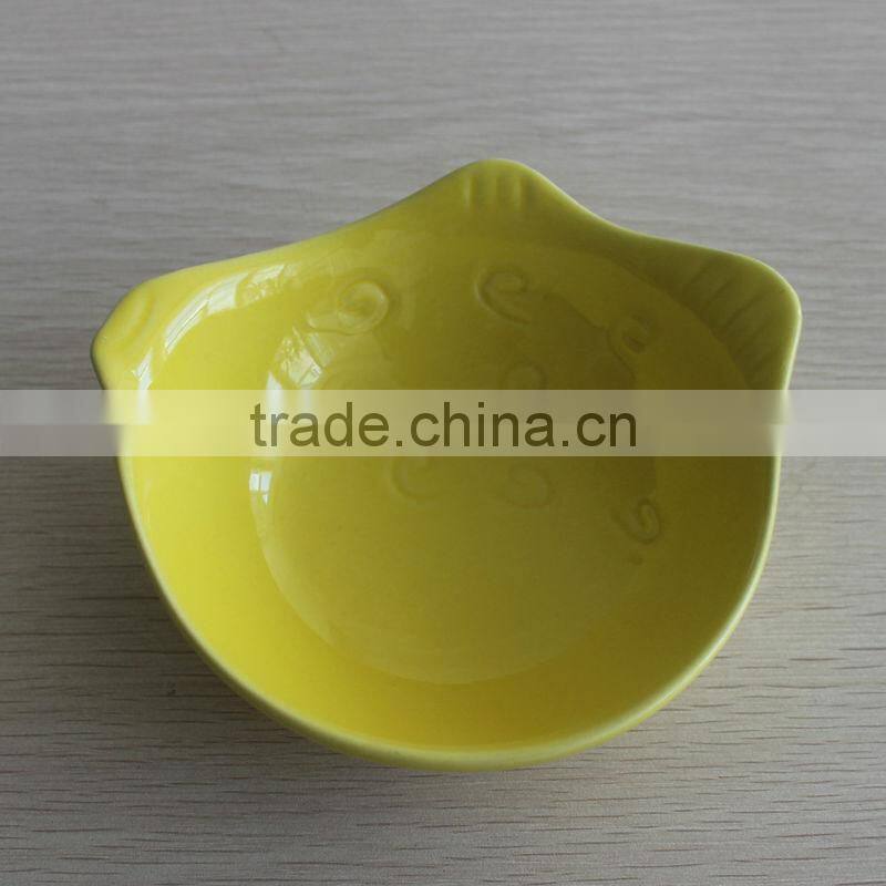 Promotional set of 4 colorful animal shaped stoneware tapas bowl