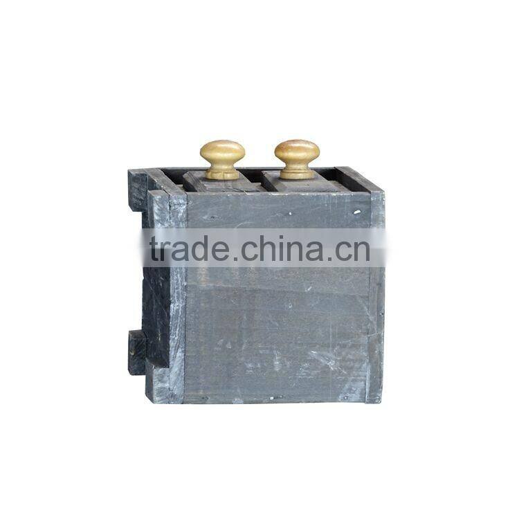 Mini Vintage Wood Garden Flower Planter Succulent Plants Desktop Storage Pot