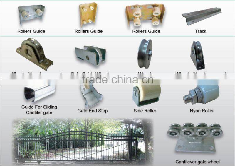 Sliding Gate Use Tracks And Wheels Installed On The Concrete Floor