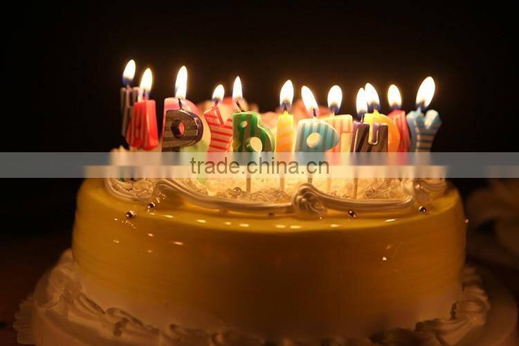 Point and Stripe Coloured English Character Shape Happy Birthday Candle