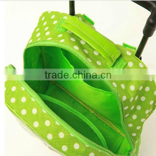 600D polyester kids school bag with wheels