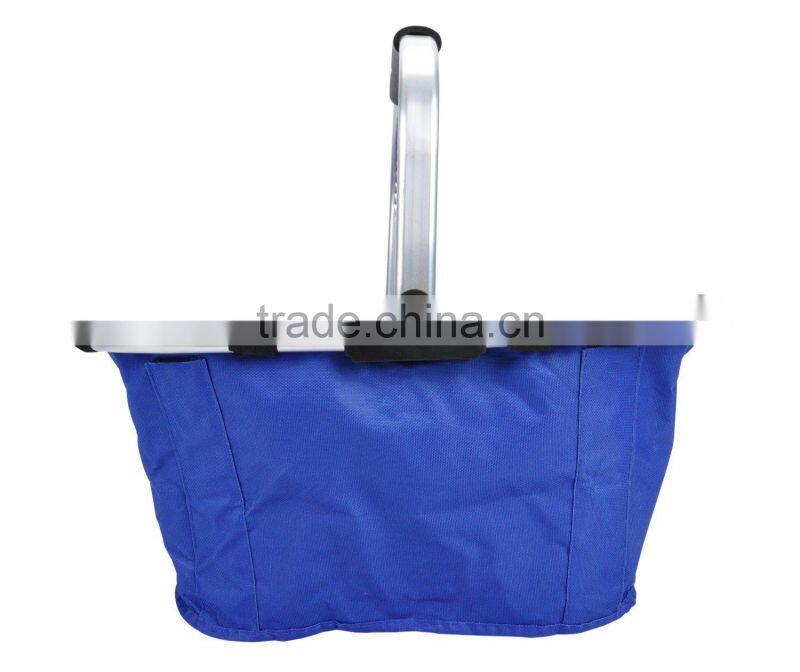 Collapsible foldable picnic tote basket, lightweight with solid strick with Aluminum Alloy Frame, Blue(CBS029)