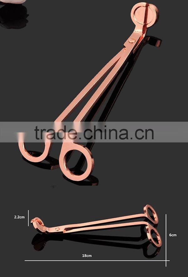 Rose gold stainless steel candle wick trimmer