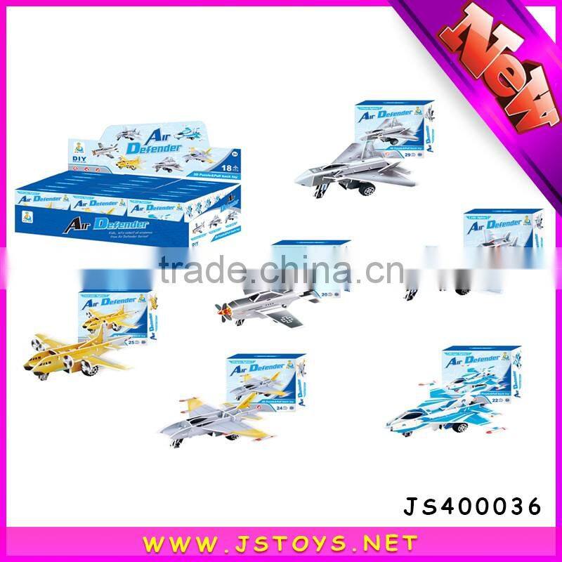 New puzzle toys pull back 3d puzzle plane and car series