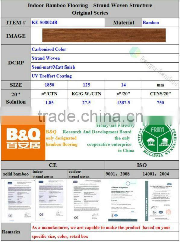 Kanger Outdoor decking bamboo flooring using VOS Coating