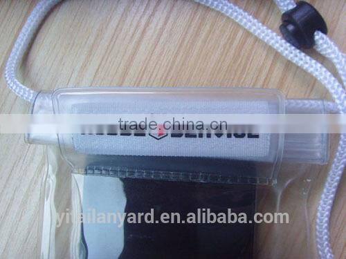 2014 mobile phone pvc waterproof bag with lanyard