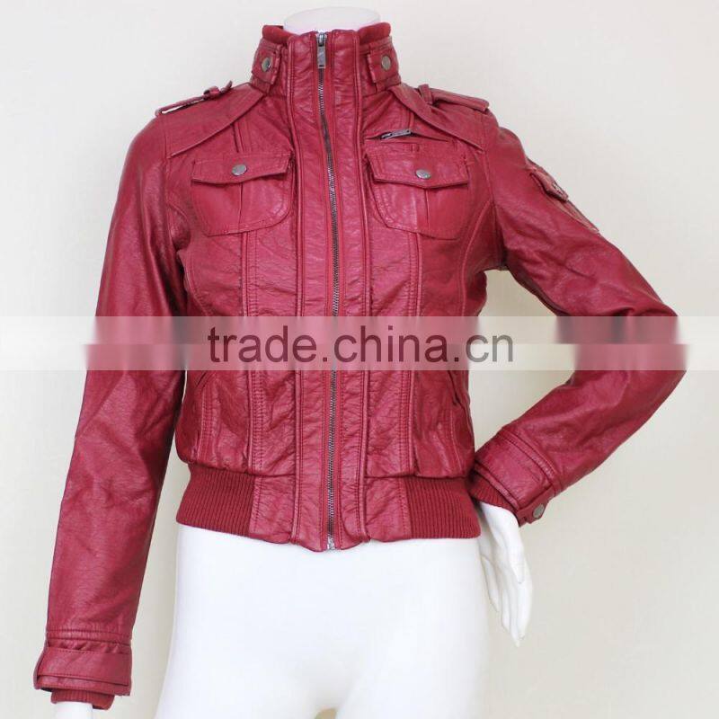 2016 new winter small leather jacket women top quality pu jackets