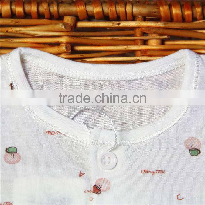 100%cotton white short sleeve baby romper