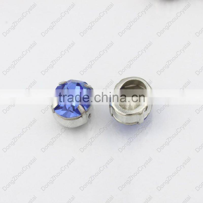 DZ-3022 wholesale price decorative capri blue oval crystal rhinestone for wedding dress