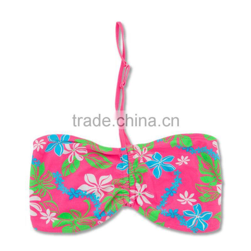 2017 Baby Girls Bandeau Printing Bikini Sexy Swimwear