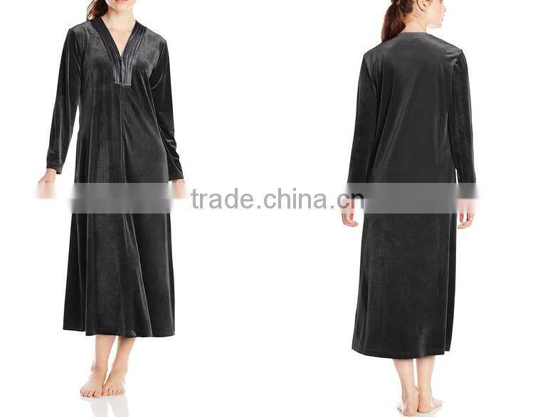 V neck Velour Long casual lady pijama