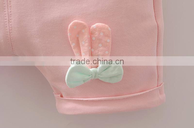 Soft Cotton Children Clothing Set Cute Cat Banner Top Clothes Match Cat Ears Shorts
