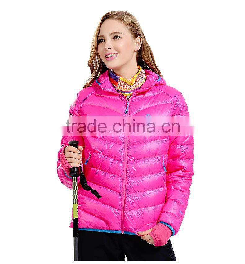 New style women winter ultra ligh down jacket with hood