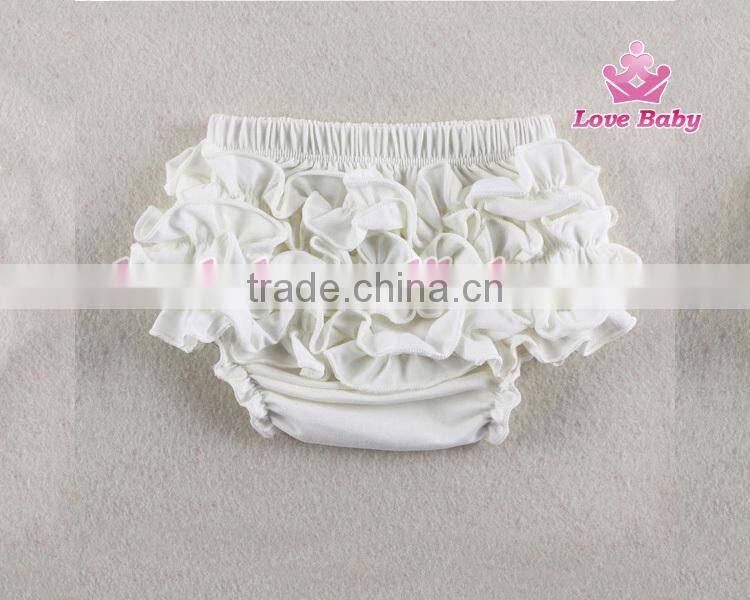 New Arrival Fashional White Baby Underwear Lovely Girl Ruffle Bloomer