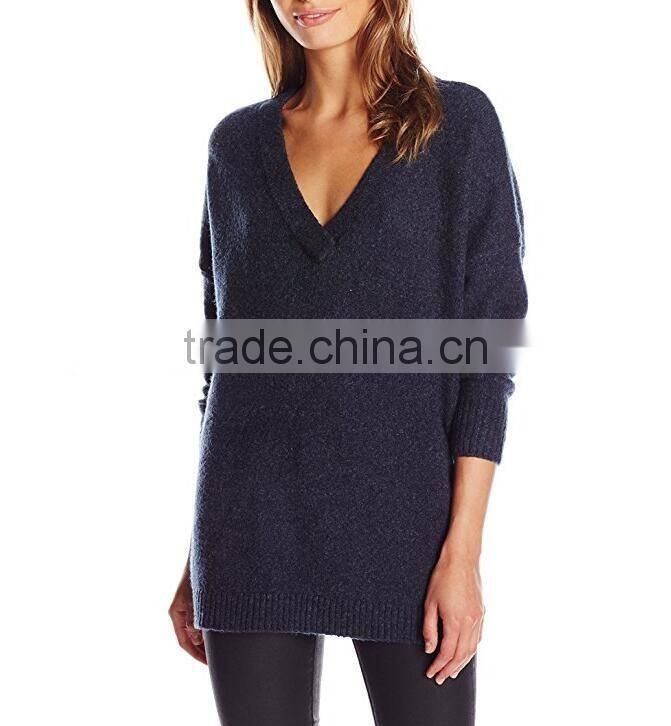 New style casual loose V-neck oversized long sweater for women