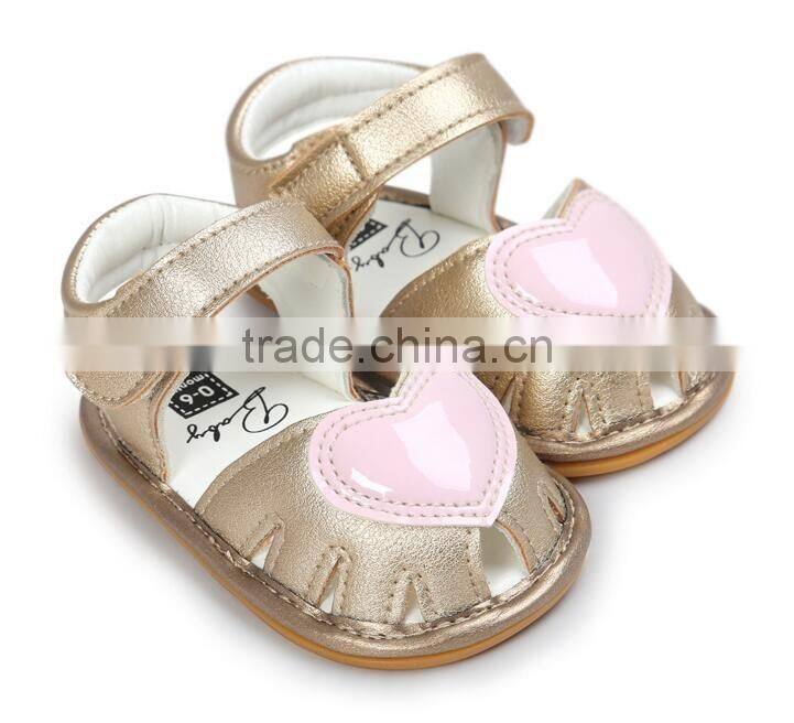Heart design leather baby shoes, leather sandals for baby
