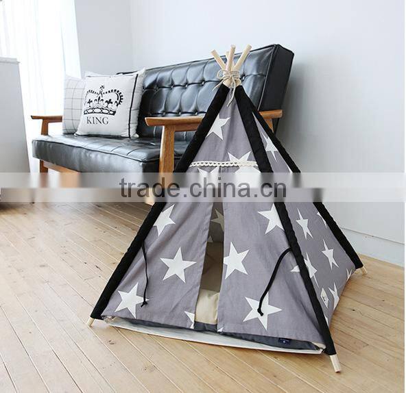 R1934H Good pattern wood oop pet dog cat teepee tent bed wholesale