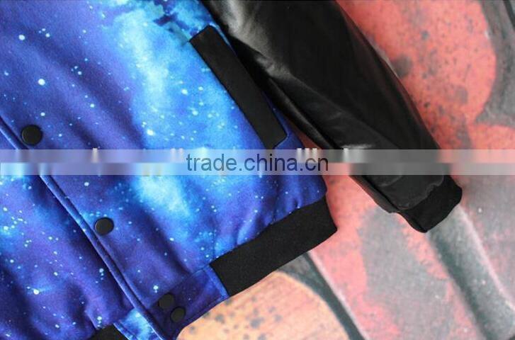 Hot sale custom fashion printing leather jacket china manufacturer