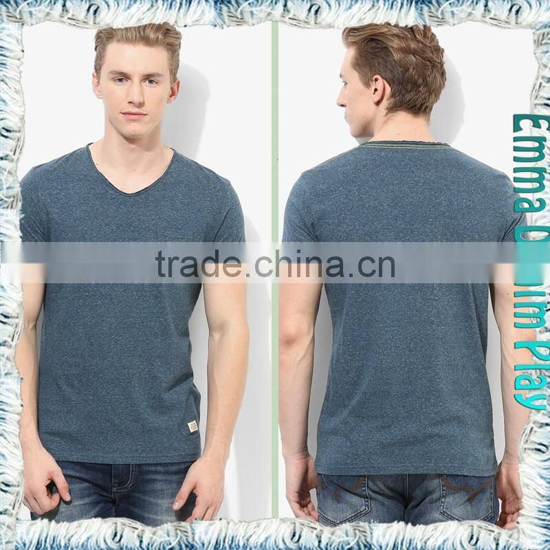 Wholesale Men's High Qualityn V Neck Combed Cotto Tee Shirts