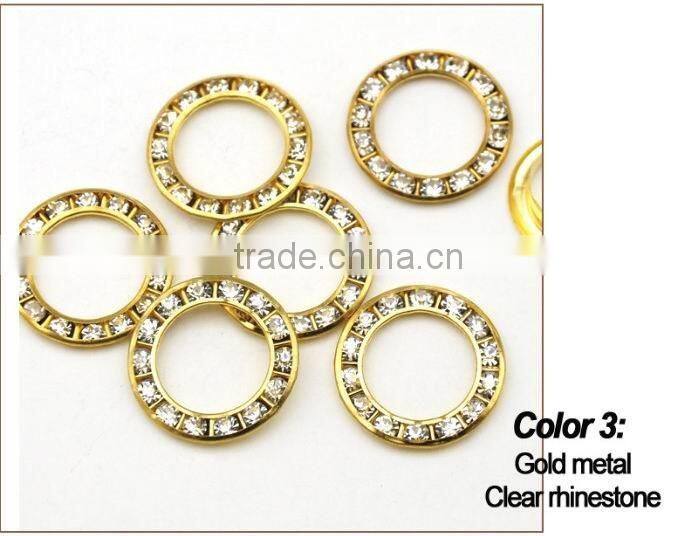 5 colors 22mm big round metal brass rhinestone eyelets crystal diamond grommets glass eyelets RE-22mm