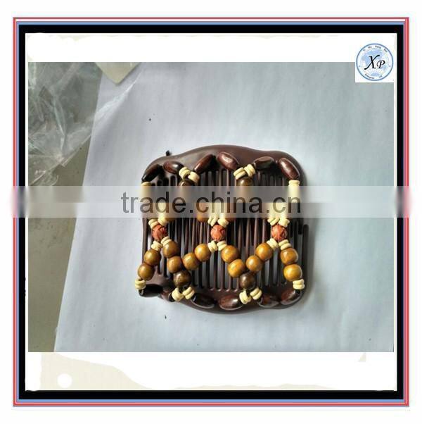 Wholesale Fashion Brown Elastic Wooden Beaded Magic Comb Jewelry