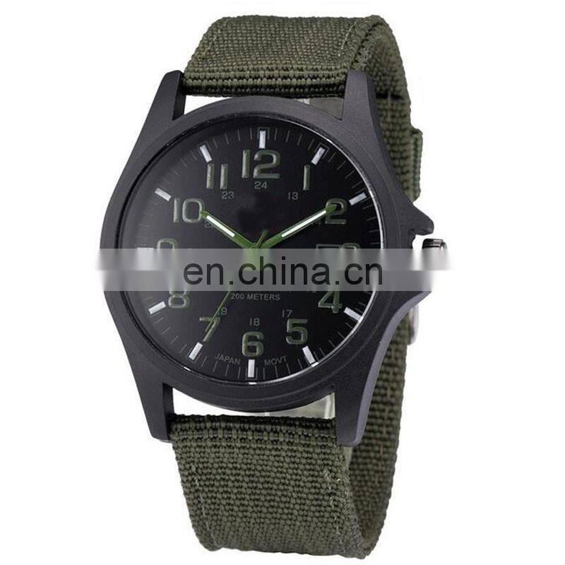 High Quality Canvas Nylon Strip With Calendar Men's Sport Miliatry Watch