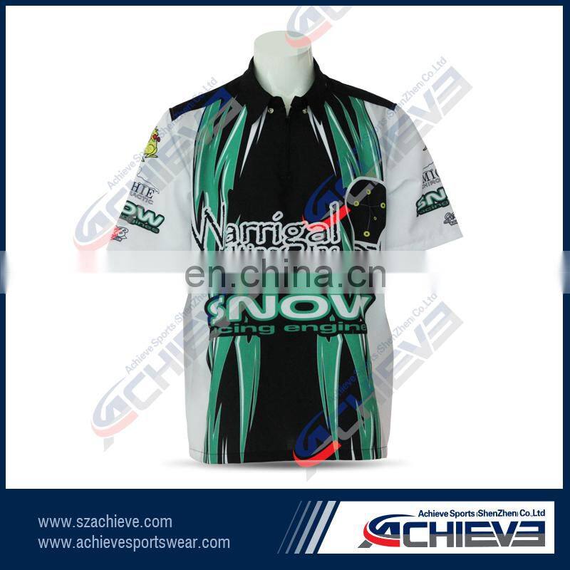 Free OEM service offered racing team pit crew shirt wholesale