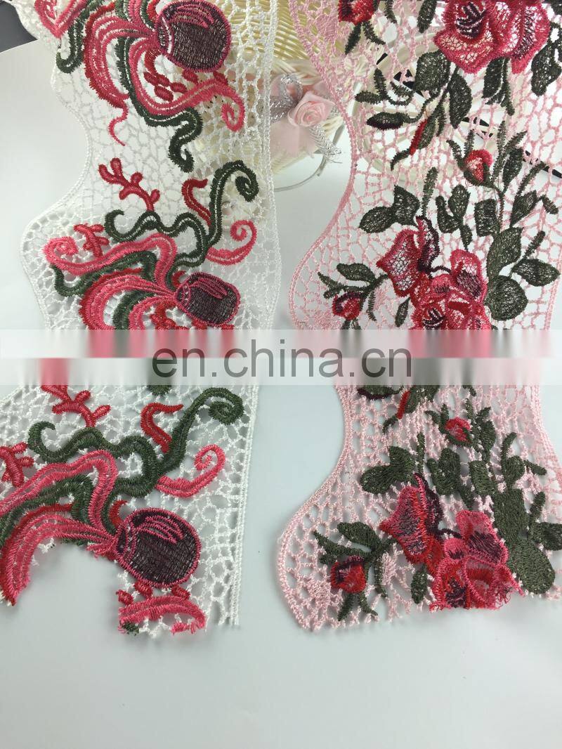 2017 custom decorative multicolor polyester flower design lace trim