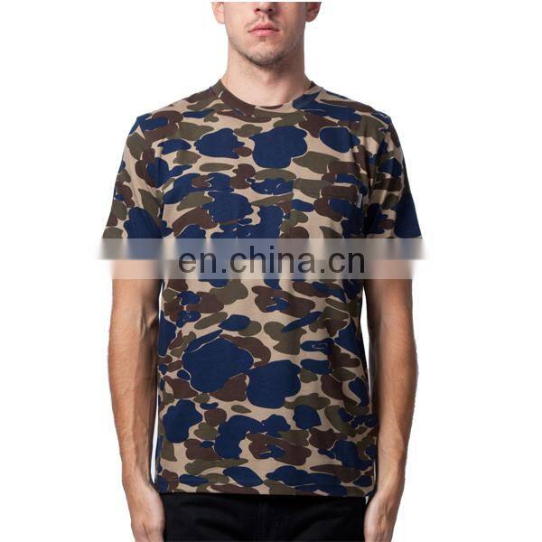 blue brown colors camo sublimation printing t-shirts fashion summer t-shirts custom