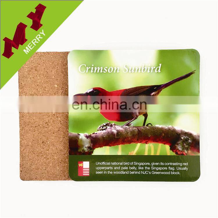 China Factory outlet blank wood coaster with cork