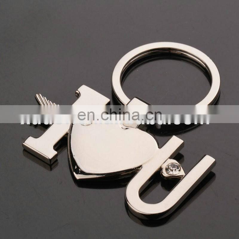 New Couple I LOVE YOU Keyring , Metal Heart Couple Keychain , Lover Romantic Creative Key Chain