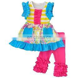 Fashion cheap ruffle easter clothes sleeveless kids clothing wholesale