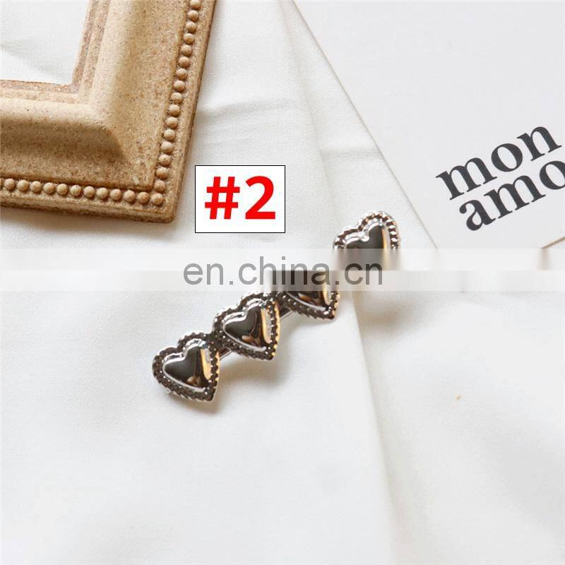 Vintage Hair Clips Female Girl metal Barrettes Love Heart Leaf design hairpins 6styles