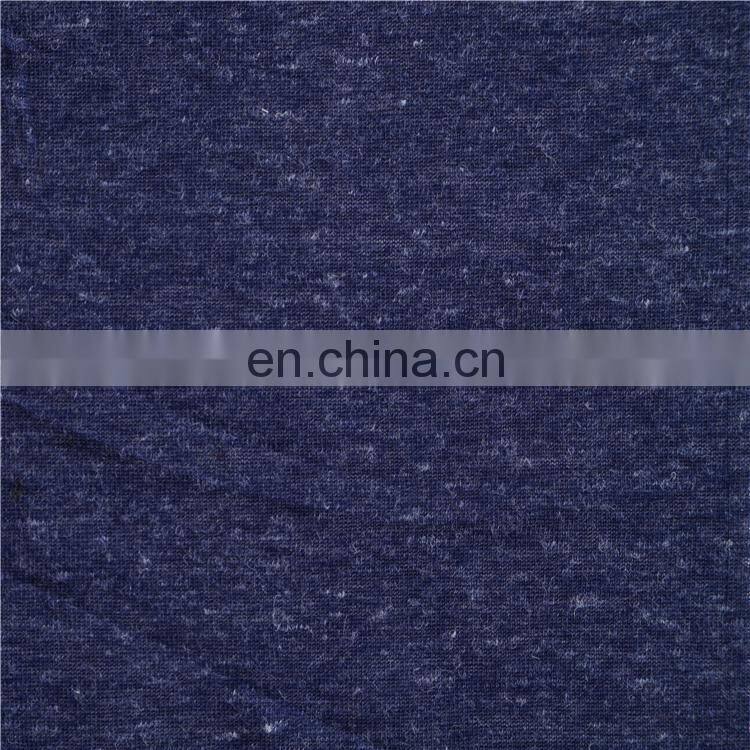 Stock Polyester Linen Melange Single Jersey Fabric for garments