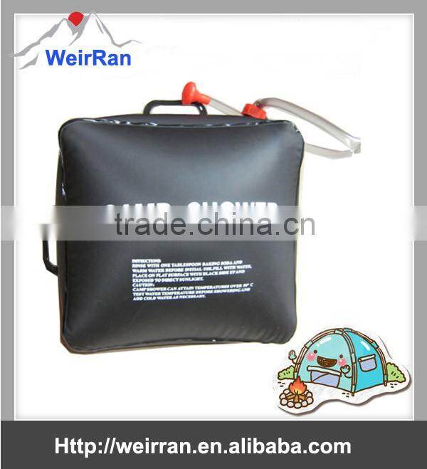 (74671) black solar heated bag for outdoor camping portable emergency shower