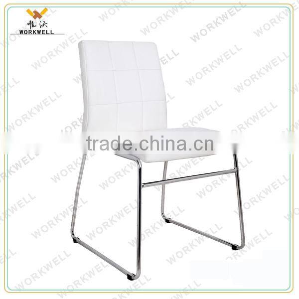 WorkWell hot sale high quality PU leather without armrests dining chair with metal frame Kw-D4032a