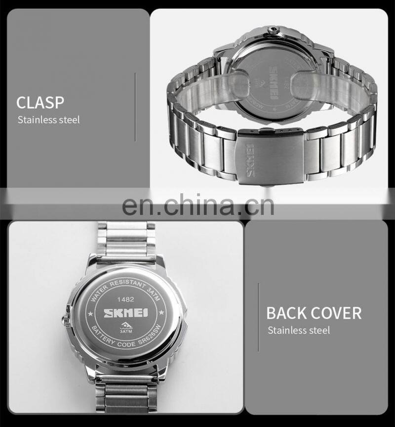 new arrivals SKMEI 1482 quartz wristwatch stainless steel watches men