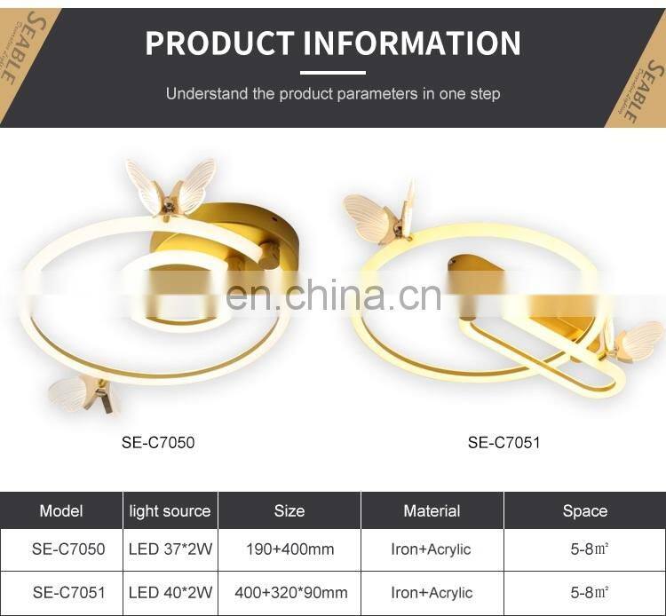 New Product Decoration Acrylic Indoor Black Gold White Contemporary LED Corridor Ceiling Light