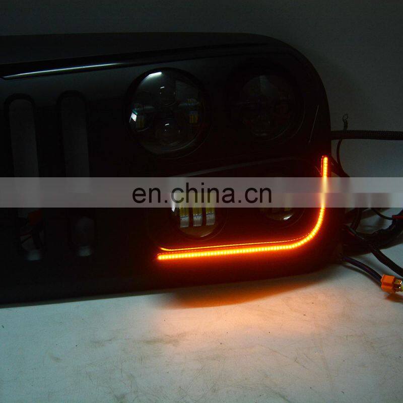 Car Grille with LED For Jeep Wrangler Jk Front grille accessories auto parts