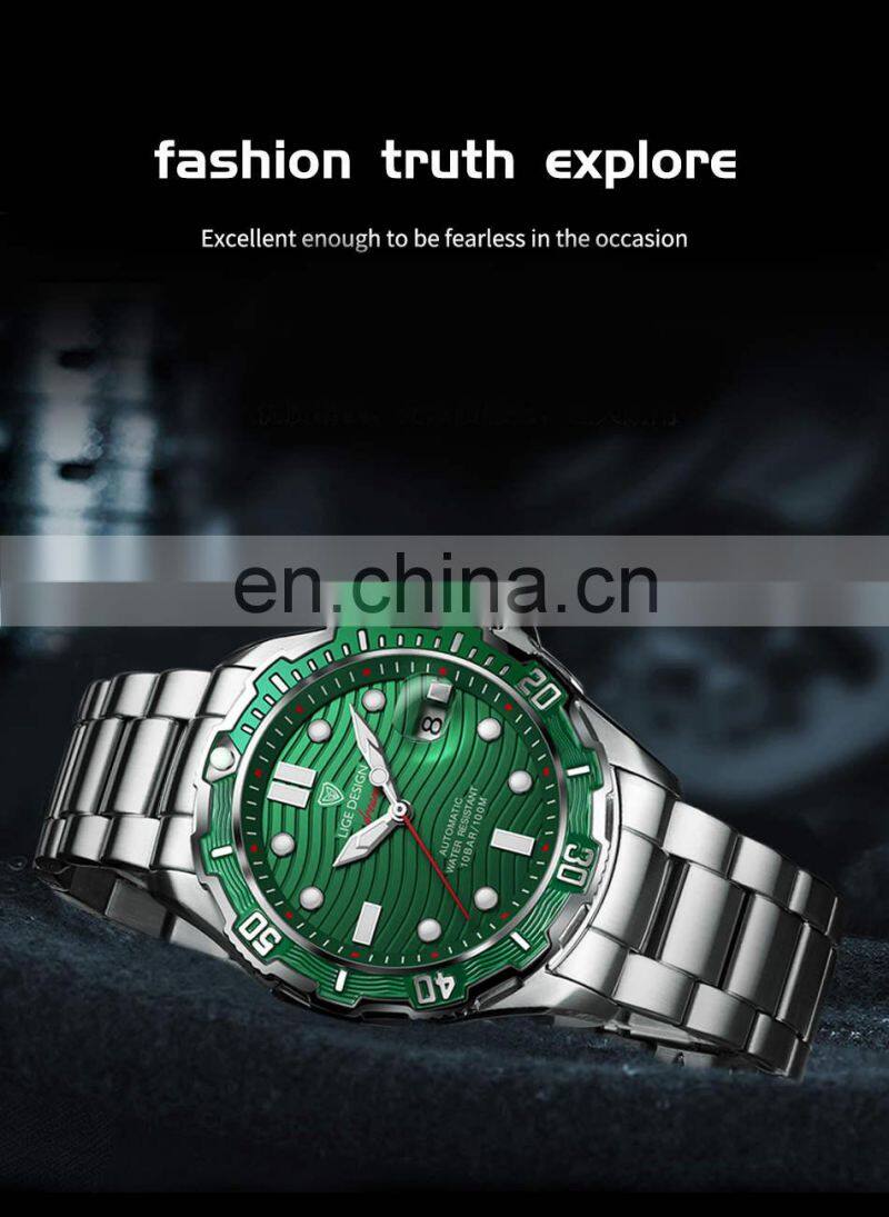 LIGE 6811 Men Watch Automatic Mechanical Watches Steel Waterproof watches men wrist military