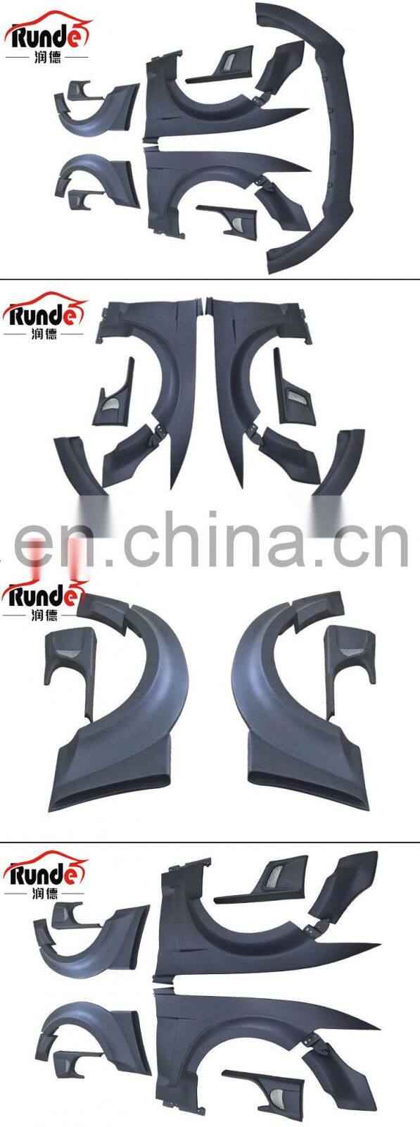 Runde Car Modification Resin Material Flame Wide Body Wheel Eyebrow Front Lip Side Skirt Spoiler For 15-17 Ford Mustang Body Kit