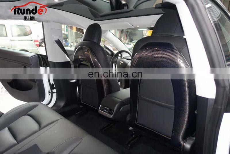RD New arrival Brilliant Quality OEM Carbon Fiber Back Seat covers For Tesla model3 Back Seat