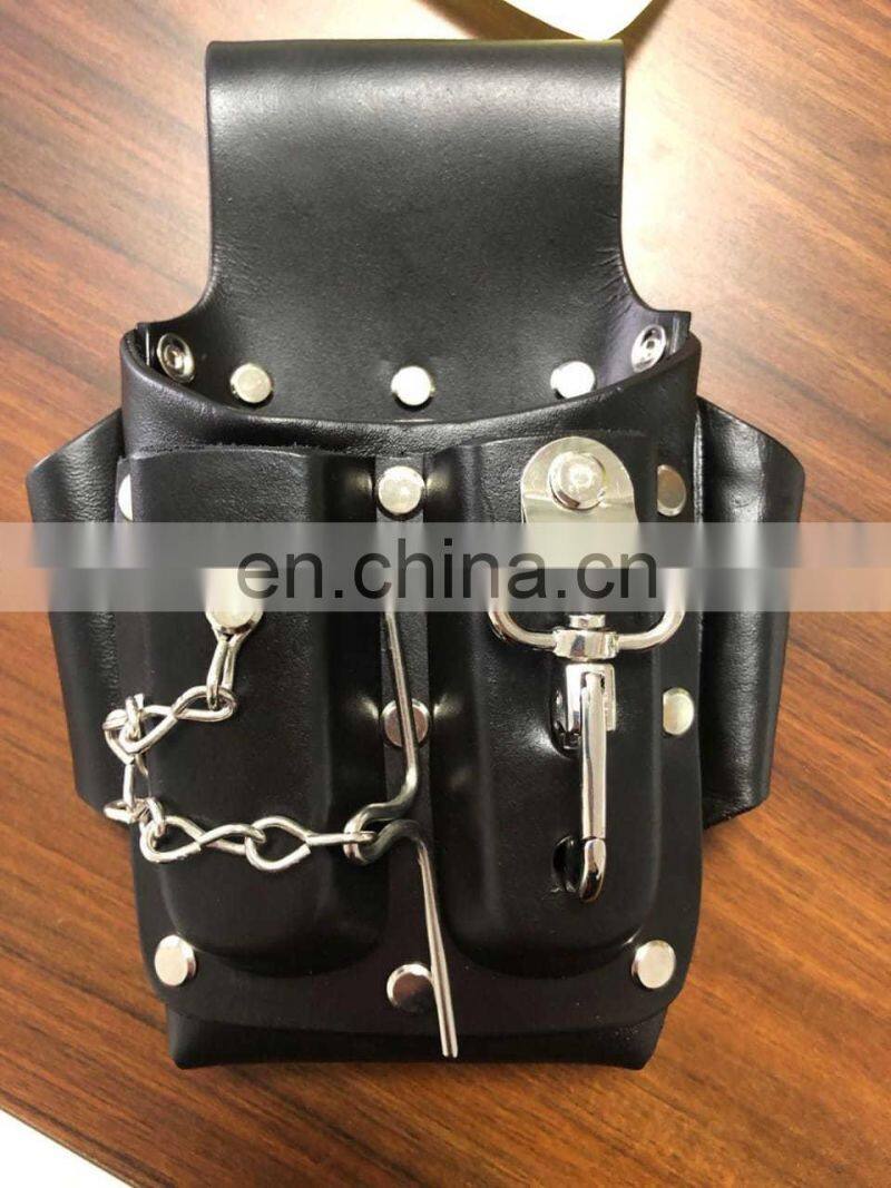 Brown Electrician Tool Bag Silver Green RISING STAR Leather Electrician Tool Pouch Bag