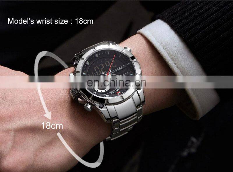 NAVIFORCE 9163 Sport Double Display Quartz Movt Wrist Watch Stainless Steel Luminous 2022 Watches Bling Watches Luxury